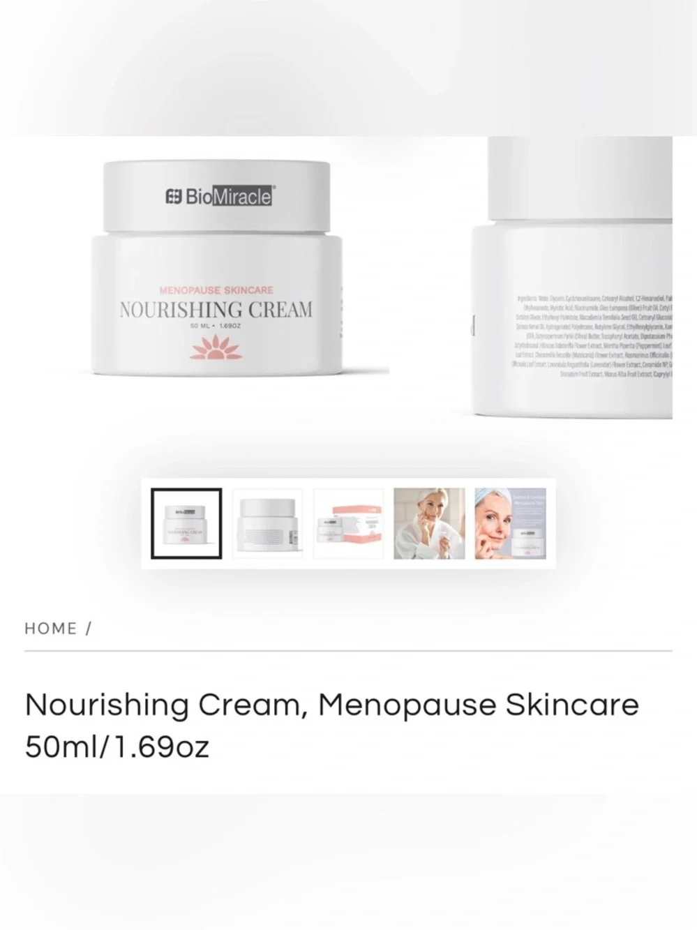 BioMiracle | Menopause Skincare Nourishing Cream | Aging Moisturizing Unisex NWT